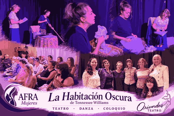 Cartel teatral La Habitación Oscura Afra mujeres