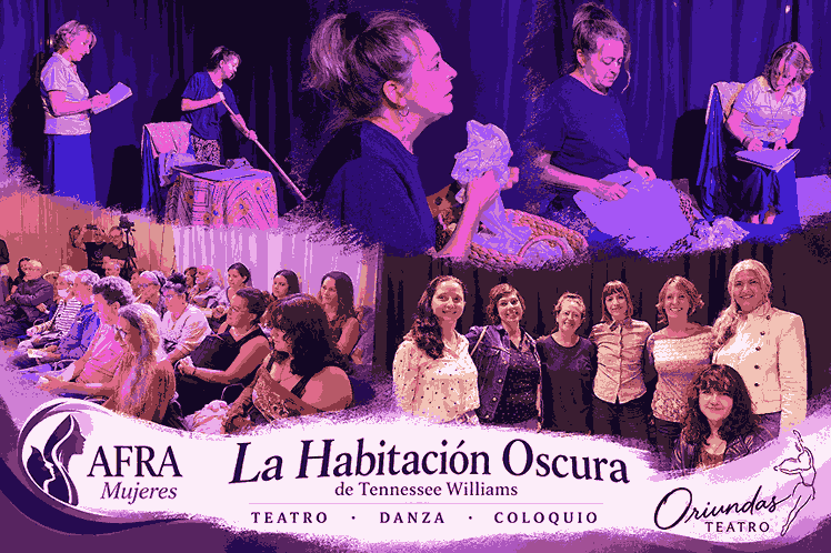 Cartel teatral La Habitación Oscura Afra mujeres